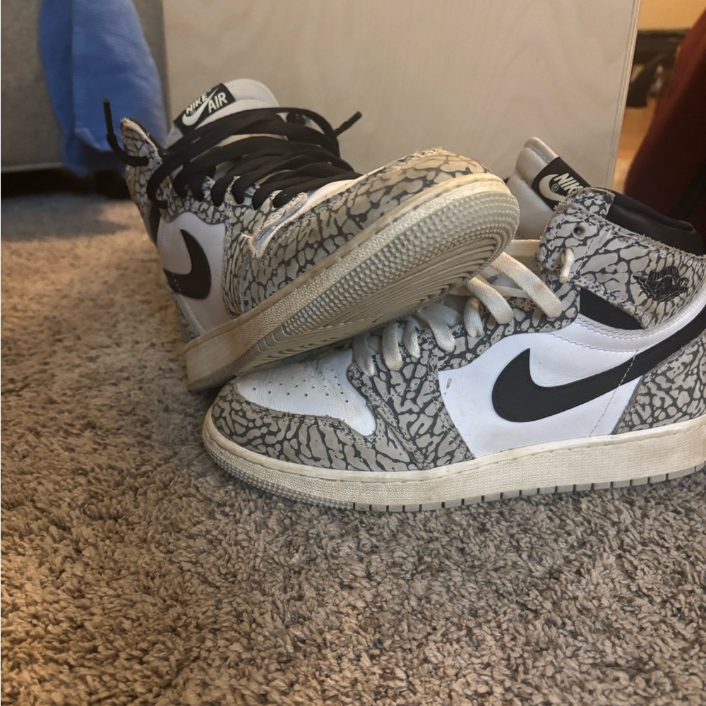 Nike Jordan 1 Air Sneakers with Black and Gray Design With Box